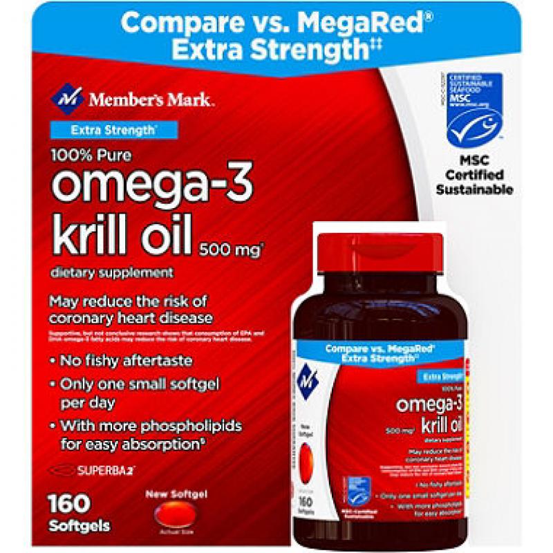 Member’s Mark Extra Strength 100% Pure Omega-3 Krill Oil