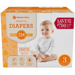 Member&#039;s Mark Premium Baby Diapers 3 - 234 ct. (16 - 28 lbs.)