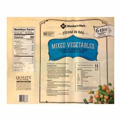 Member&#039;s Mark Mixed Vegetables, Frozen (12 oz. pouches, 6 pack)