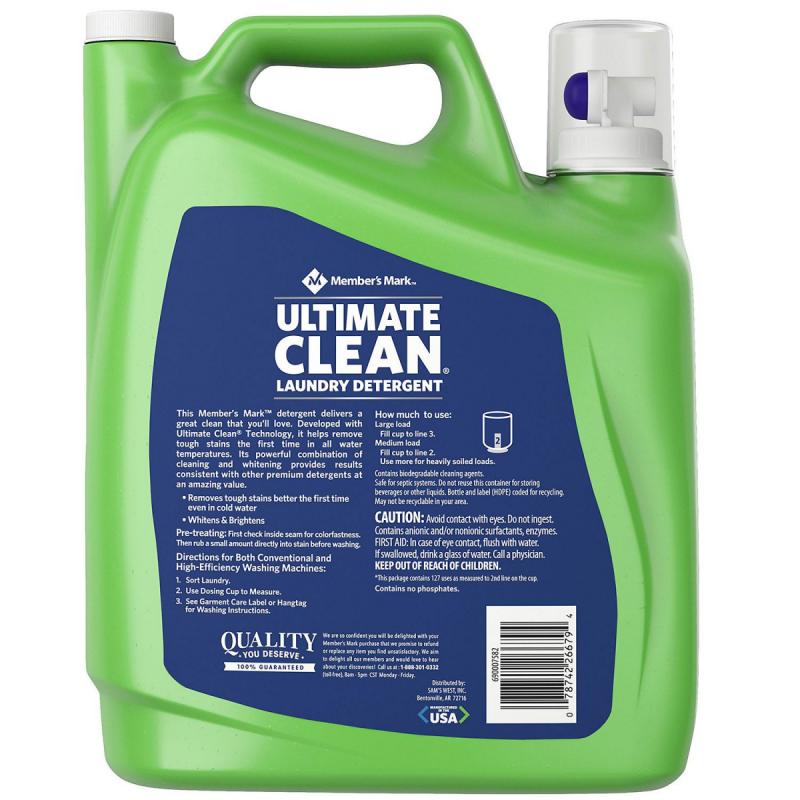 Member's Mark Liquid Laundry Detergent, Ultimate Clean Fresh Scent (196 fl.  oz., 127 loads)