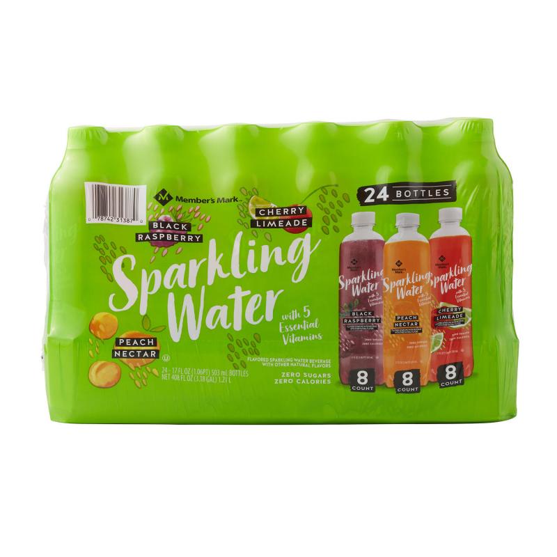 Member&#039;s Mark Sparkling Water Variety Pack (17oz / 24pk)