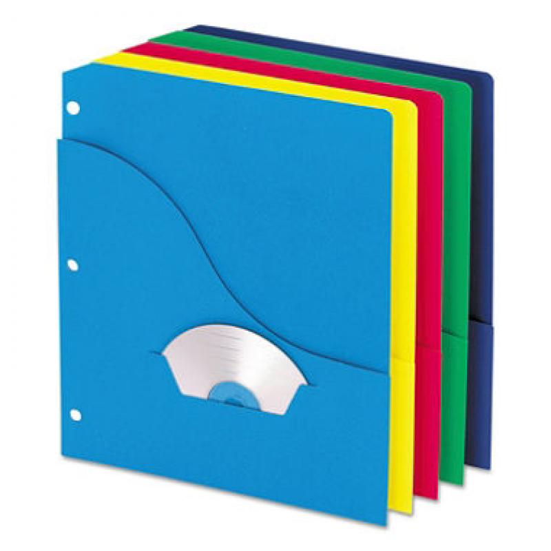 Pendaflex Essentials 3-Hole Wave Slash Pocket Project Folders, Assorted Colors (Letter, 10 ct.)