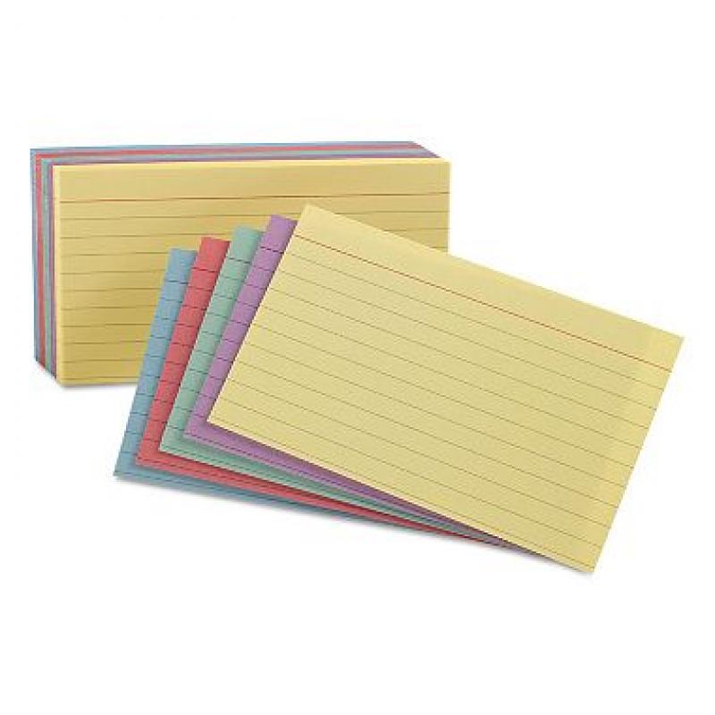 Oxford - Index Cards, Ruled, 4 x 6", Assorted Colors - 100 Cards   (pack of 2)