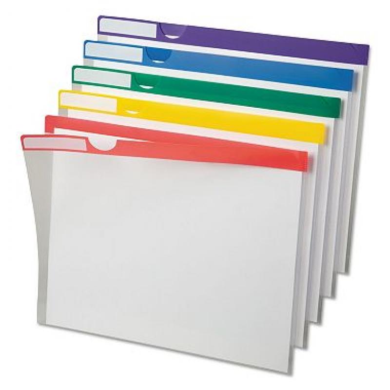 Pendaflex Clear Poly Index Folders, Assorted Colors (Letter,  ct.)