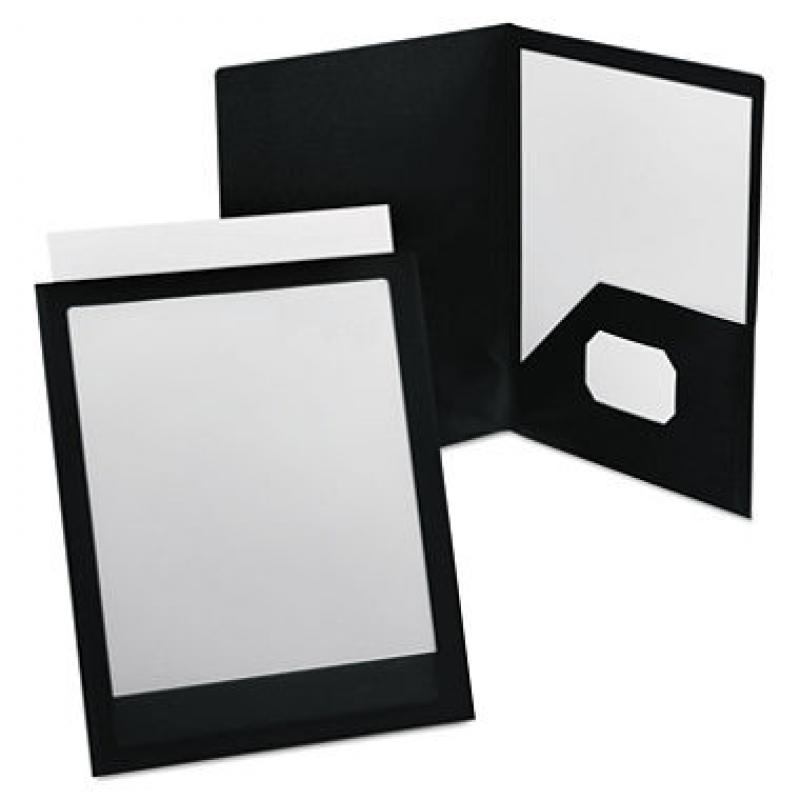 Esselte ViewFolio Polypropylene Portfolio, 50-Sheet Capacity, Black/Clear
