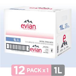 Evian Natural Spring Water (1L / 12pk)