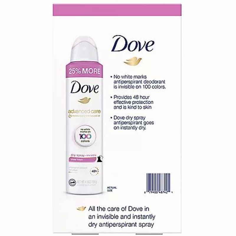 Dove Womens Invisible Dry Spray Antiperspirant Deodorant (4.8 oz., 1 pk.)