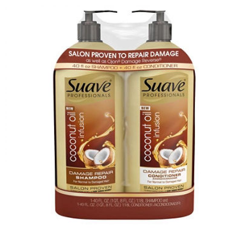 Suave Professionals Damage Repair Shampoo & Conditioner (40 fl. oz., 2 pk.)