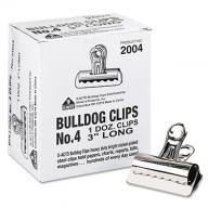 X-ACTO - Bulldog Clips, Steel, 1" Capacity, 3"w, Nickel-Plated - 12 per Box