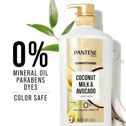 Pantene Pro-V Paraben Free, Dye Free, Mineral Oil Free Coconut Milk and Avocado Moisturizing Conditioner for Dry Hair (38.2 fl. oz.)