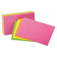 Oxford - Index Cards, Ruled, 3 x 5", Glow Assortment - 100 Cards