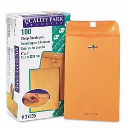 Quality Park - Clasp Envelope, 6" x 9", Brown Kraft - 100/Box