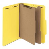 Smead 2" Expansion Pressboard Classification Folder, Two Dividers, Letter, Yellow, 10ct.