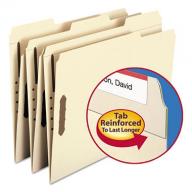 Smead 1/3 Cut Assorted Positions File Folders, Two Fasteners, Letter, Manila, 50ct.