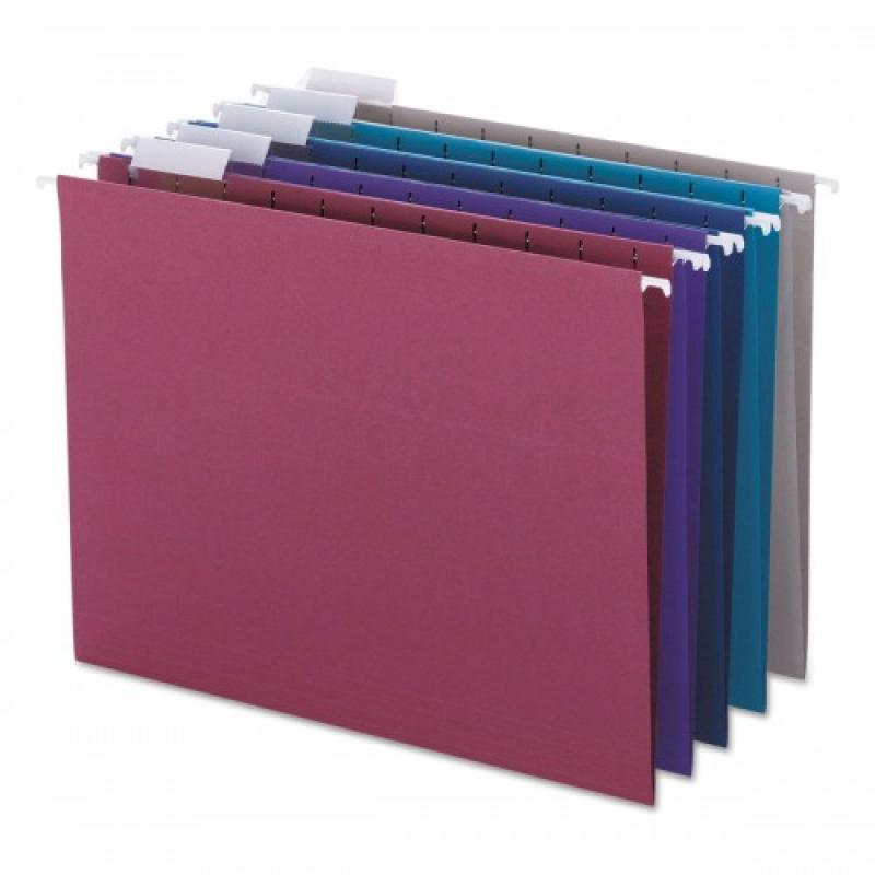 Smead 1/5 Cut Adjustable Positions Hanging File Folders, Letter, 25ct., Select Color Assortment