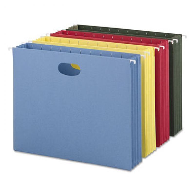 Smead 3" Capacity Hanging File Pockets with Sides, Letter, Assorted Colors, 4ct.
