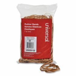Universal Rubber Bands, Size 33, 0.04" Gauge, Beige, 1 lb Box, 640/Pack of 2