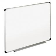 Universal Melamine Dry Erase Board, 48" x 36", White, Black/Gray Aluminum/Plastic Frame