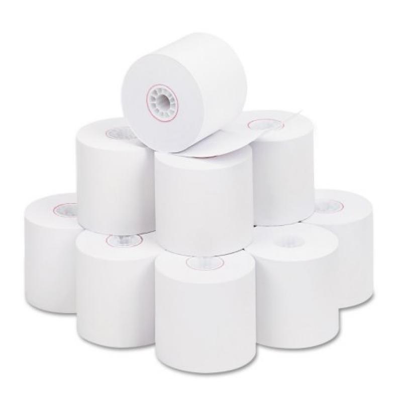 PM Company - Paper Rolls, One-Ply Cash Register/Add Roll, 2-1/4" x 150 ft, White - 12/Pack