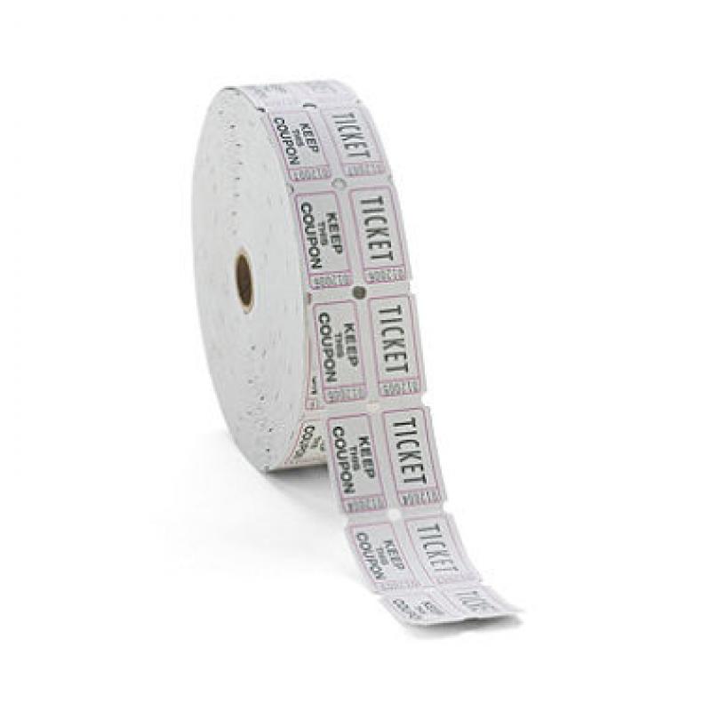 PM Consecutively Numbered Double Ticket Roll - White - 2,000 ct.