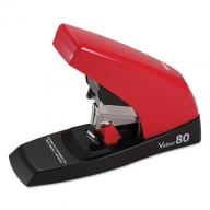 Max - Vaimo 80 Heavy-Duty Flat-Clinch Stapler, 80-Sheet Capacity - Red/Brown