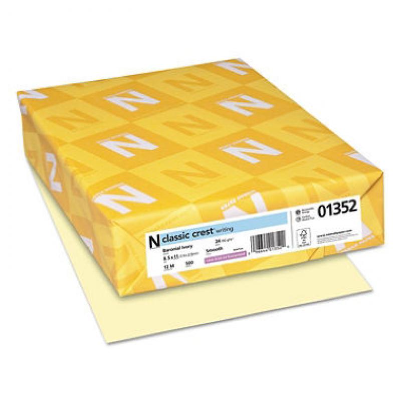 Neenah Paper - Classic Crest Fine Paper, 24lb, Baronial Ivory - Ream