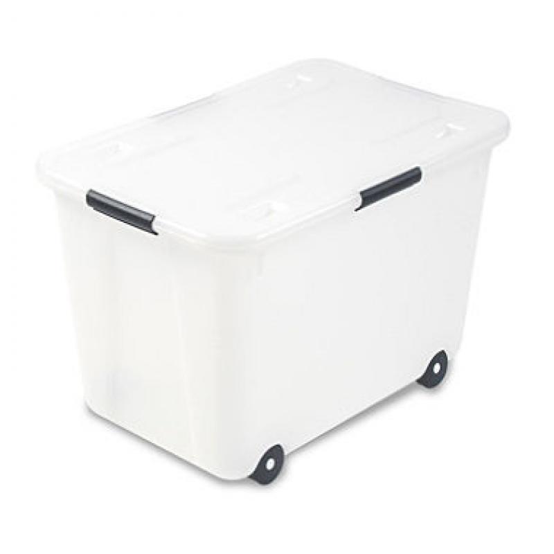 Advantus - Rolling Storage Box, Letter/Legal, 15-Gallon Size, Clear