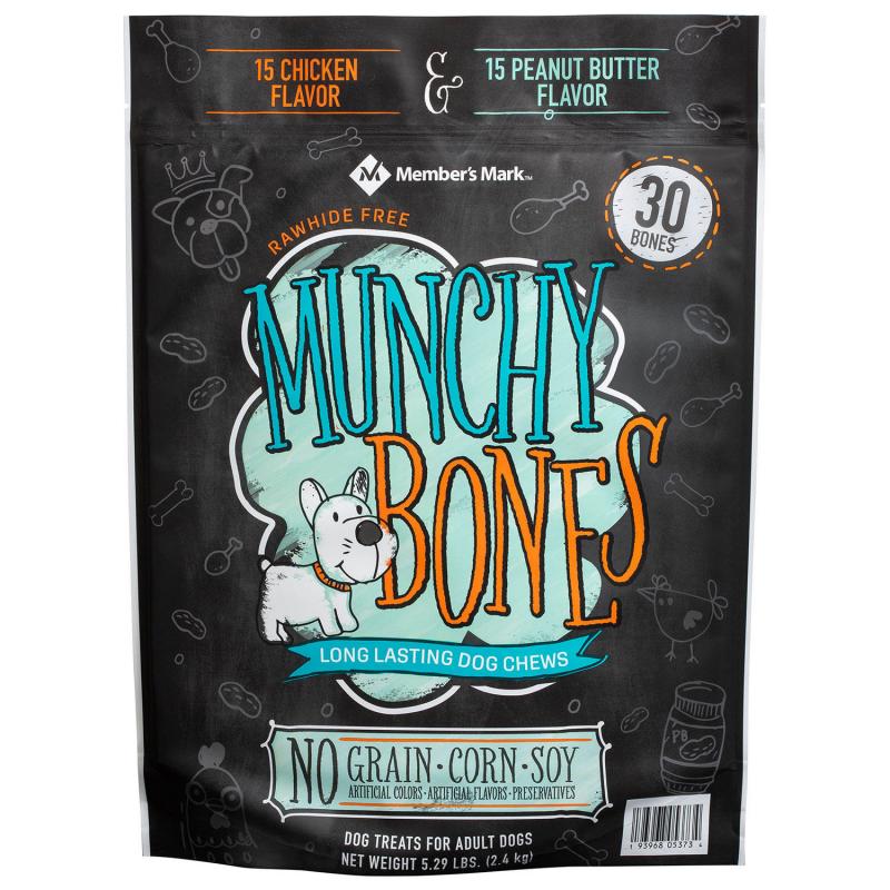 Member&#039;s Mark Munchy Bones Dog Treats for Adult Dogs (5.29 lb.)