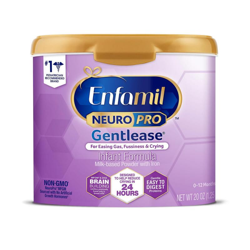 Enfamil NeuroPro Gentlease Infant Formula Non-GMO Milk-Based Powder with Iron (20 oz., 2 pk.)
