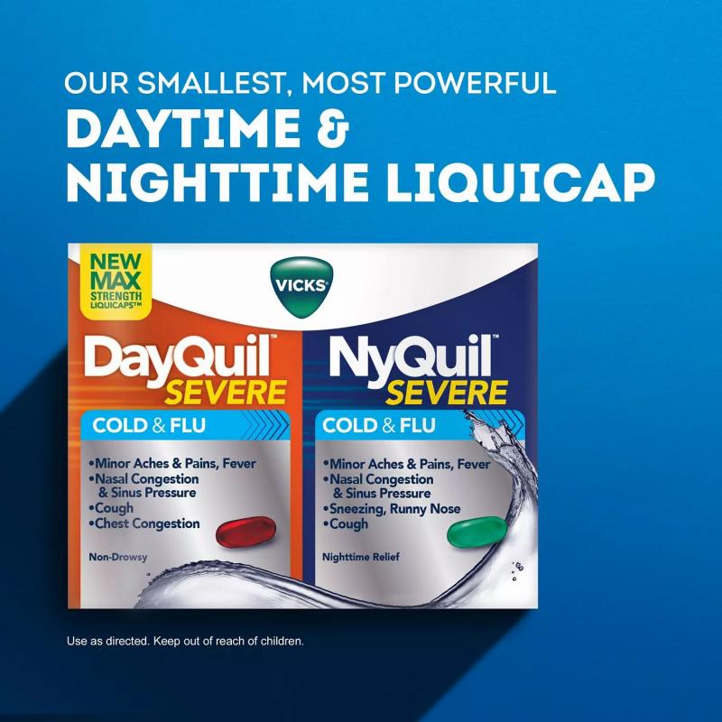 Vicks DayQuil and NyQuil Severe Cough, Cold & Flu Relief LiquiCaps Convenience Pack (72 ct.)