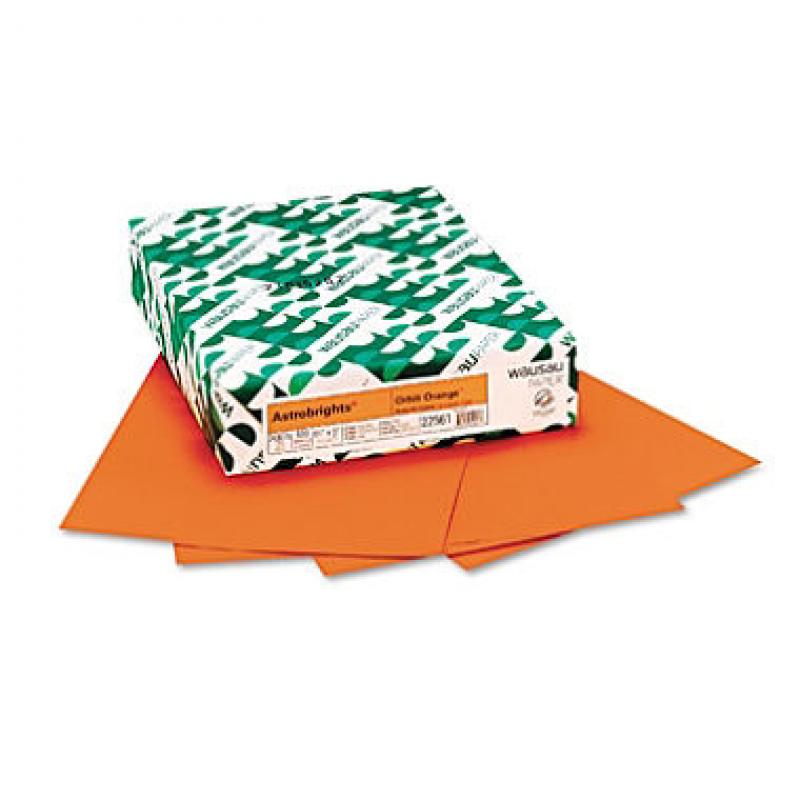 Wausau Paper - Astrobrights Colored Paper, 8-1/2 x 11, Orbit Orange - 500 Sheets/Ream