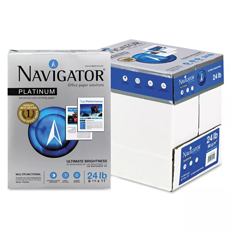 Navigator - Platinum Paper, 99 Brightness, 8-1/2 x 11, White - 2500/Carton