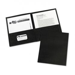 Avery Two-Pocket Embossed Paper Portfolio, 30-Sheet Capacity, Black - 25 ct.