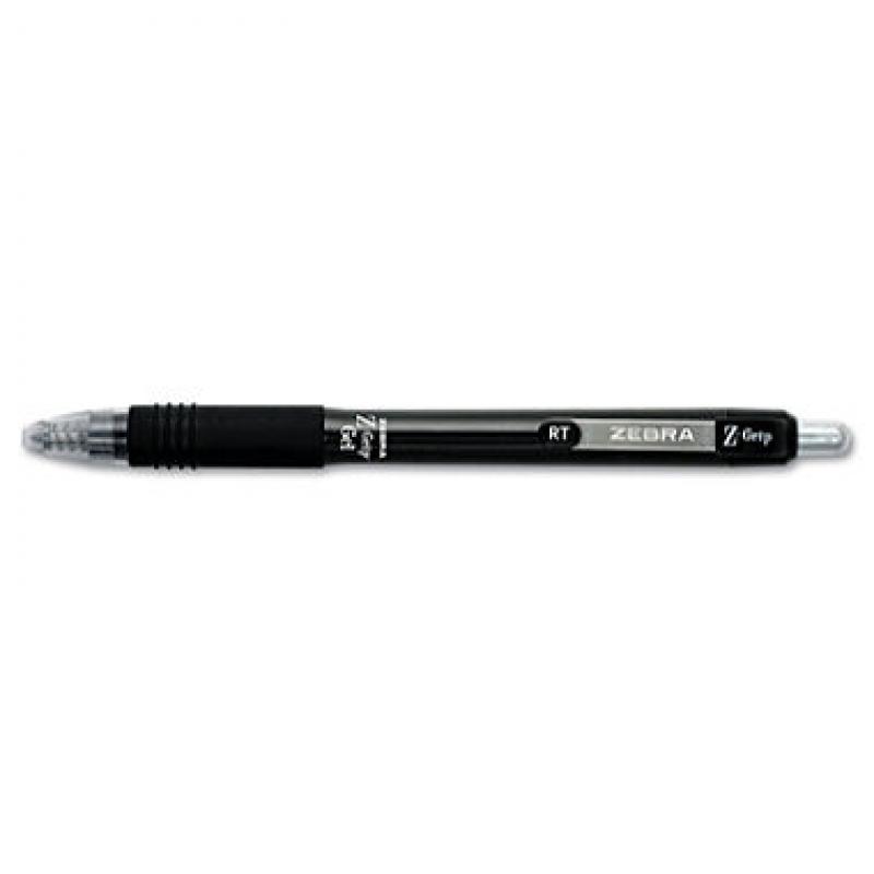 Zebra - Z-Grip Retractable Gel Pen, Black Ink, Medium - 12 Pens