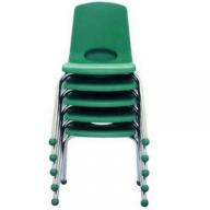 ECRKids 12" Stack Chair, Select Color - 6 pack green