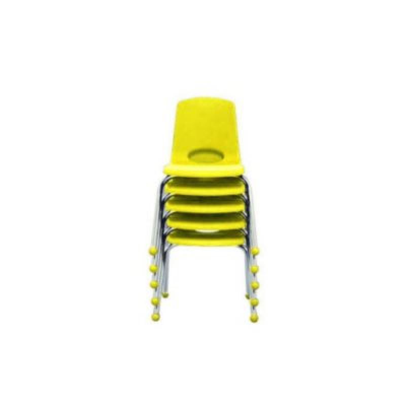 ECR4Kids 14" Stack Chair Select Color - 6 pack yellow