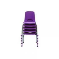 ECR4Kids 14" Stack Chair Select Color - 6 pack purple