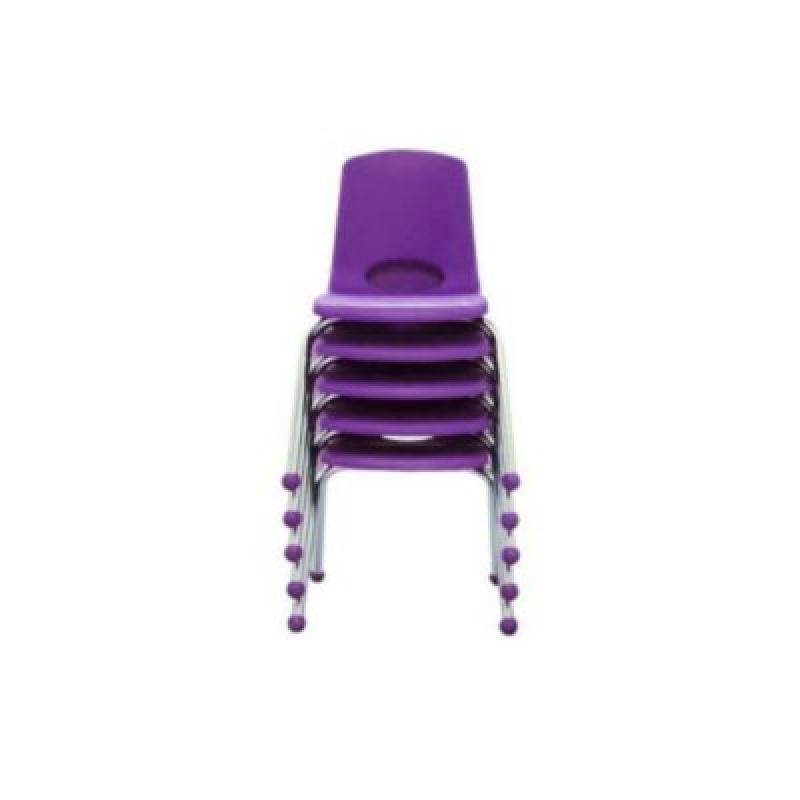 ECR4Kids 14" Stack Chair Select Color - 6 pack purple