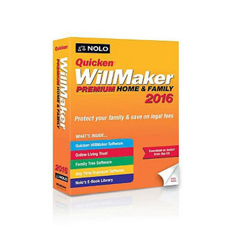 Quicken WillMaker Premium Home and Family 2016