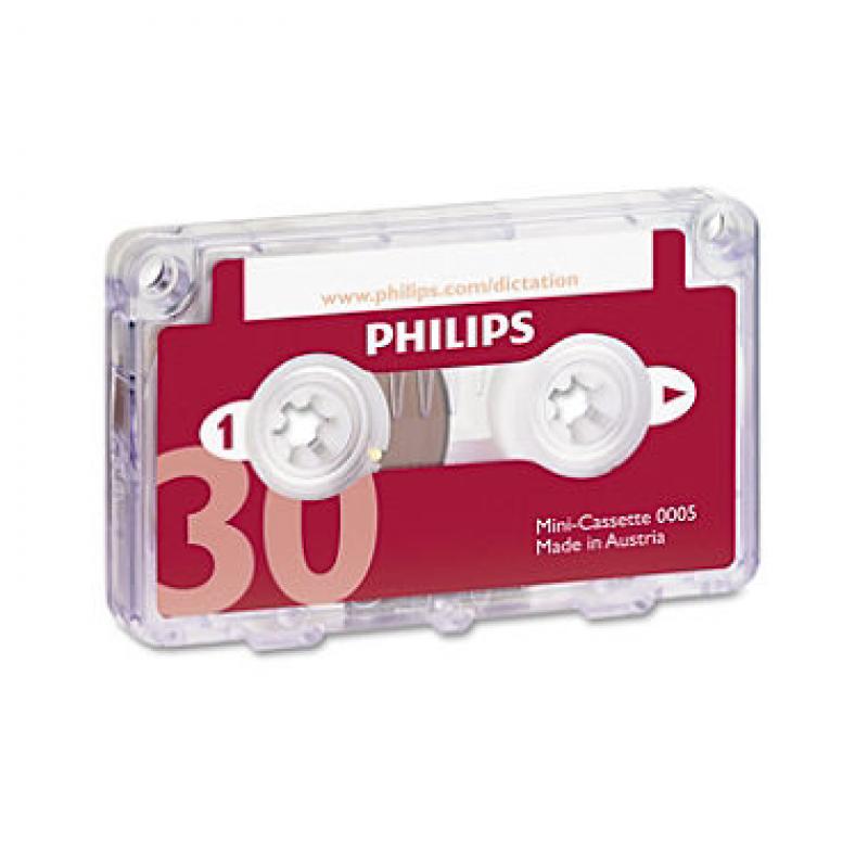 Philips - Audio and Dictation Mini Cassette, 30 Min. (15 x2) - 10 Pack