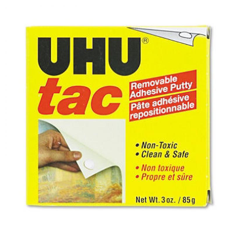 UHU - Tac Adhesive Putty, Removable/Reusable, Nontoxic - 3 oz. Each