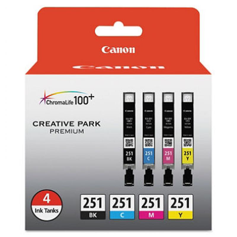 Canon CLI-251 Ink Tank Cartridge, Assorted Colors (4 ct.)