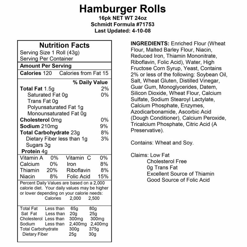 Blue Ribbon Hamburger Rolls (24 oz., 16 ct.)