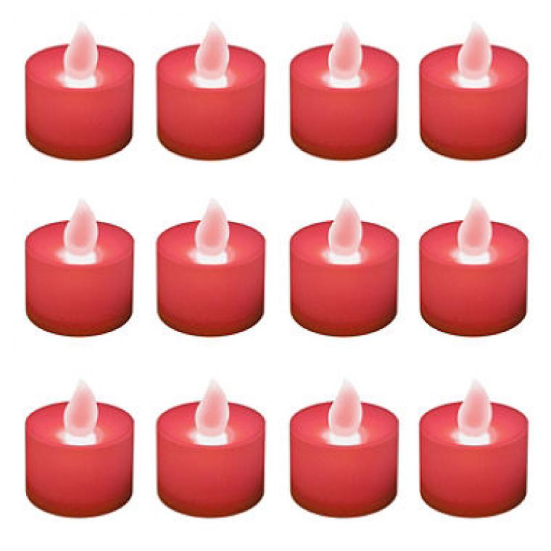 12 ct. LED Flickering Lights Flameless Candles - Red