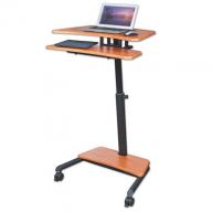 BALT Up-Rite Mobile Sit to Stand Workstation, Cherry