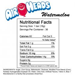 Airheads Watermelon Flavored Candy - 0.55 oz. Bar - 36 ct.
