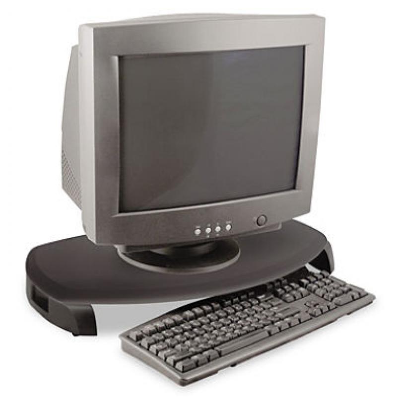 Kantek - CRT/LCD Stand with Keyboard Storage, 23 x 13 1/4 x 3 - Black