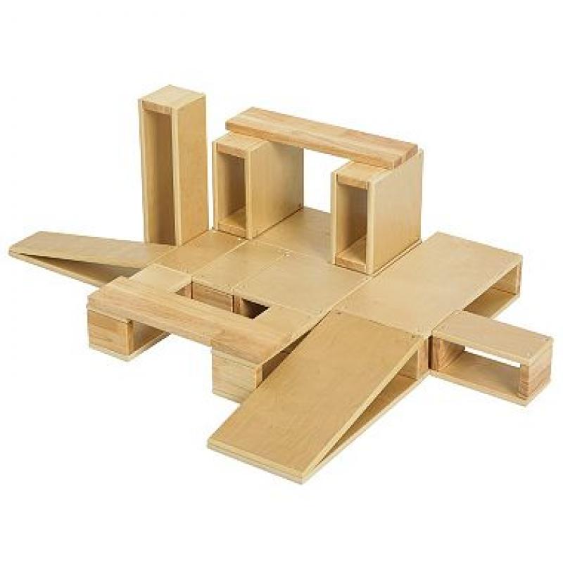 ECR4Kids Wooden Hollow Building Blocks Set (18-Piece Set)