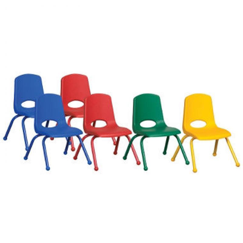 Children&#039;s 10" Stack Chair Macthing Legs with Matching Legs - Assorted - 6 Pack