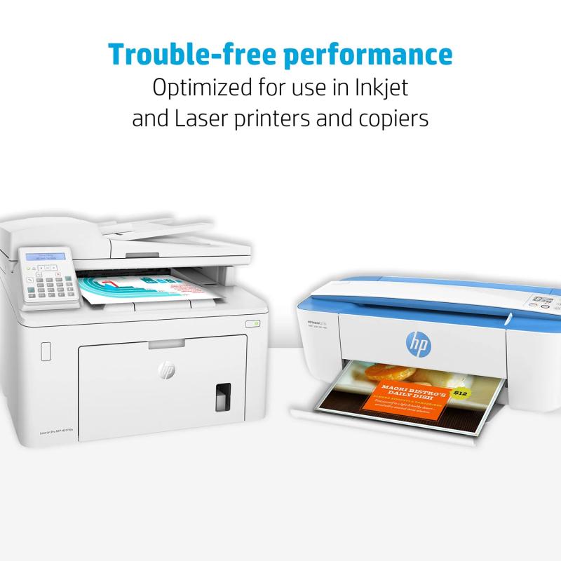 HP LaserJet Paper, 24lb, 97 Bright, Letter, Ultra White, 2500 Sheets/Carton
